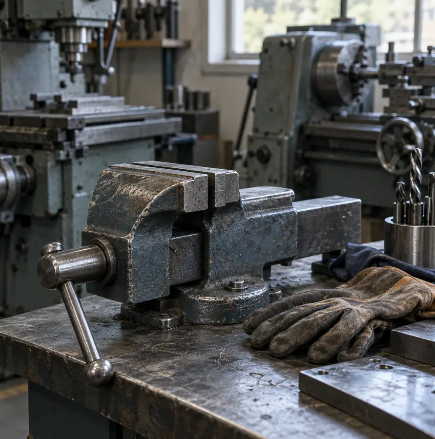 Illustration of fabrication businesses equipment and workspace